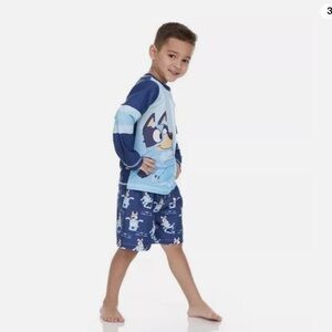 Bluey Boys Size 2T 2pc Swimwear Set Rash Guard Shirt & Swim Trunks - NEW